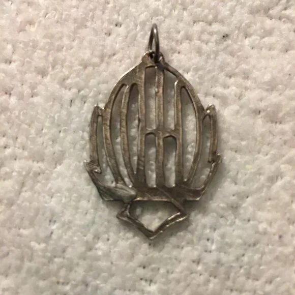 Open Sterling Silver Harley Davidson Pendant